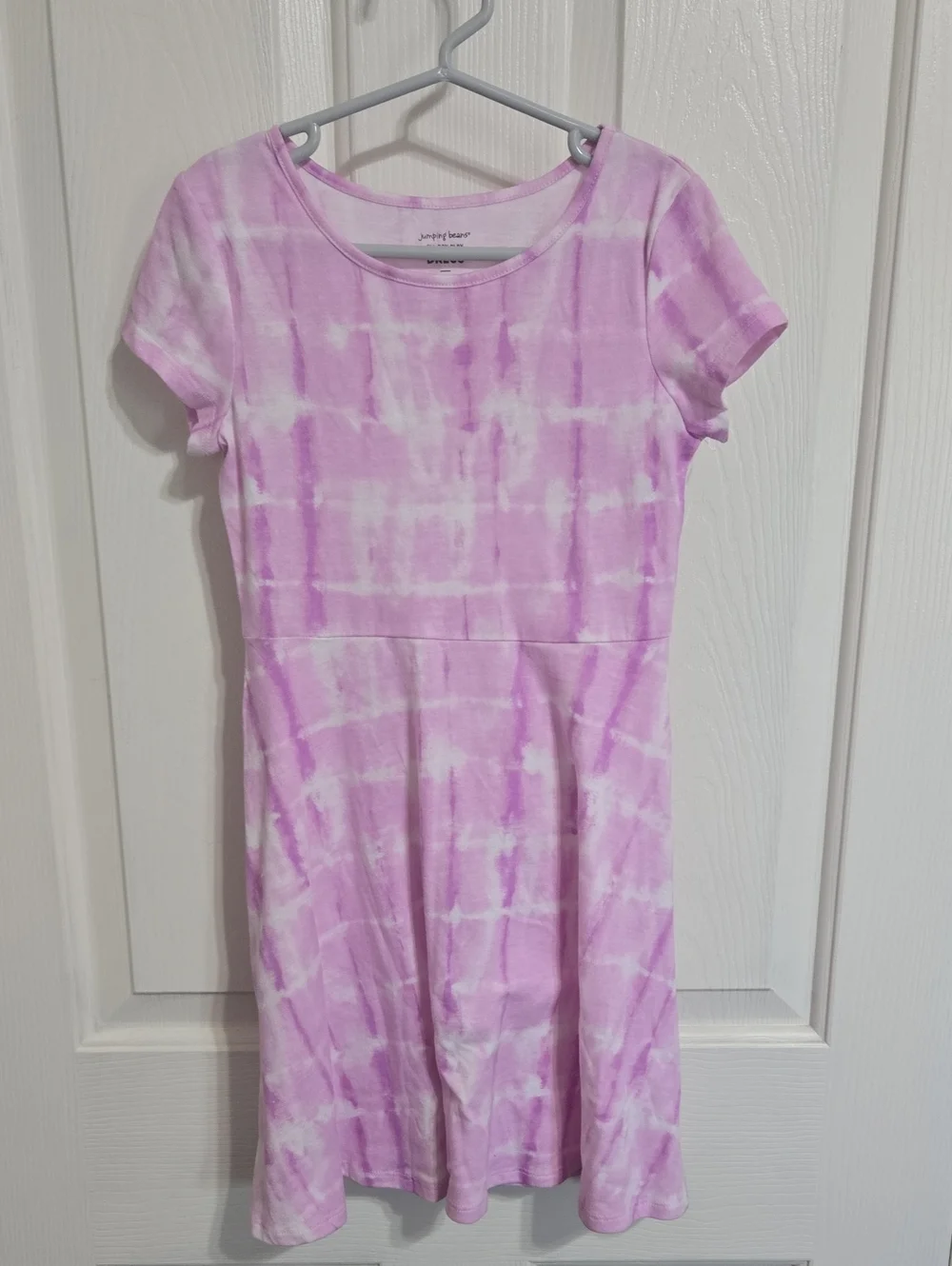 jumping beans Lavender & White Tie-Dye Girls' Short Sleeve Dress